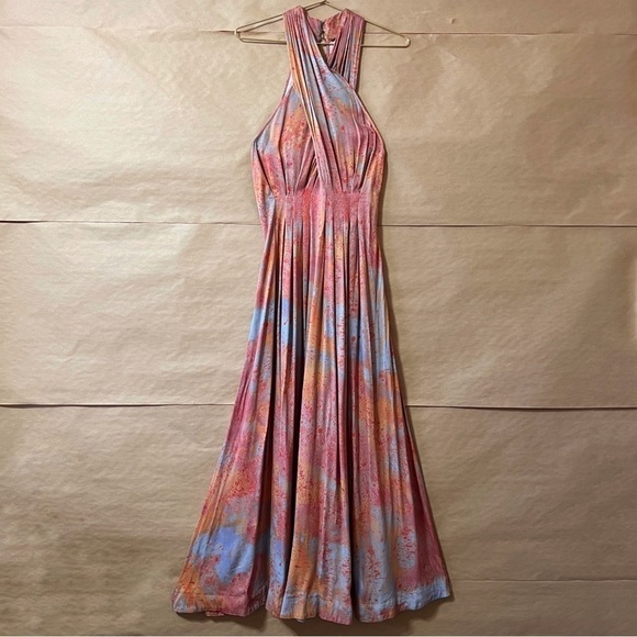 Free People | Seduction Playsuit Wide Leg Jumpsuit Crisscross Pleated Size XS - Picture 1 of 15